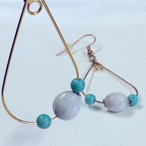 Elegant Goldtone and Turquoise Earrings